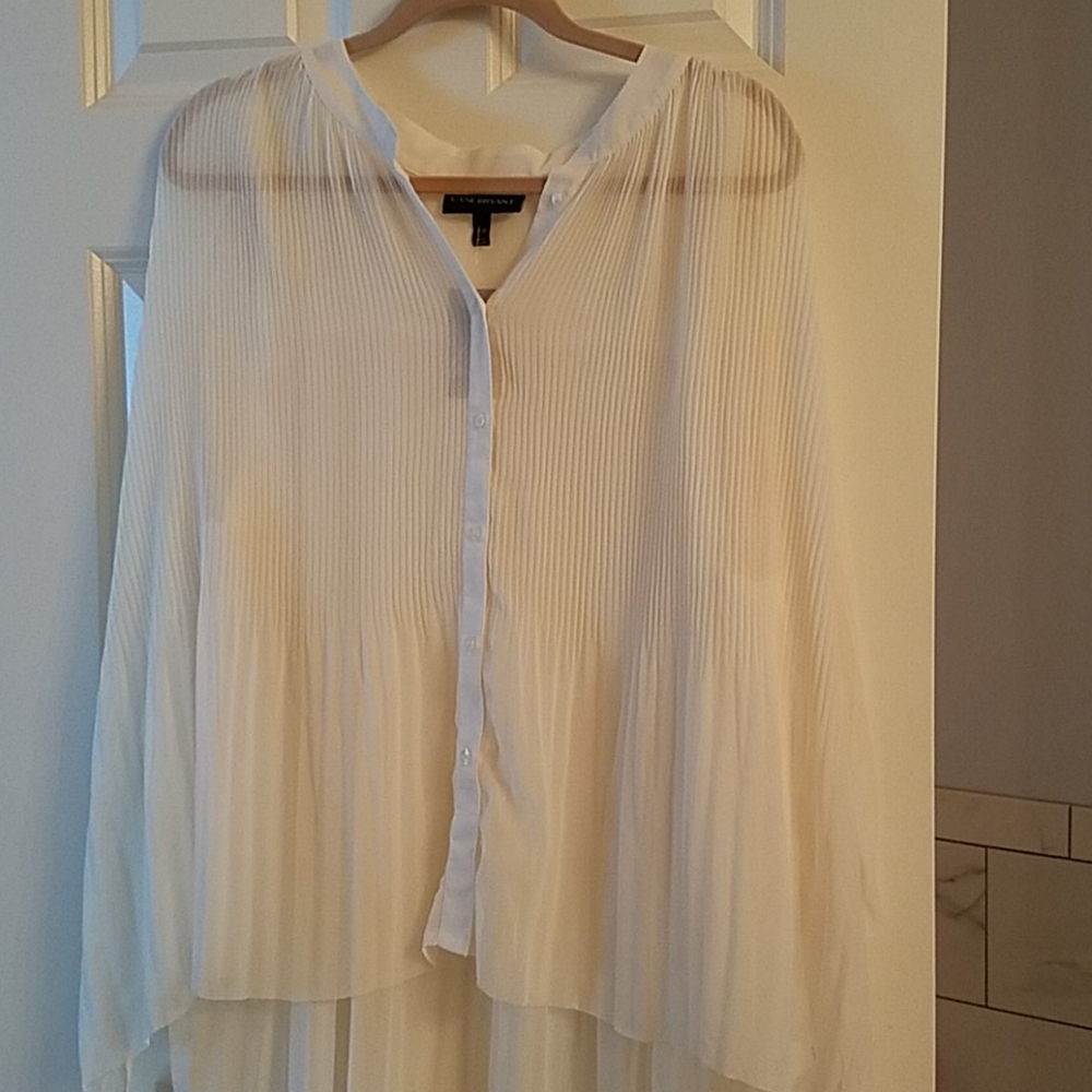 Cream pleated blouse